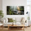 Toile «Misty Forest Stream with Sunlight»-760790290