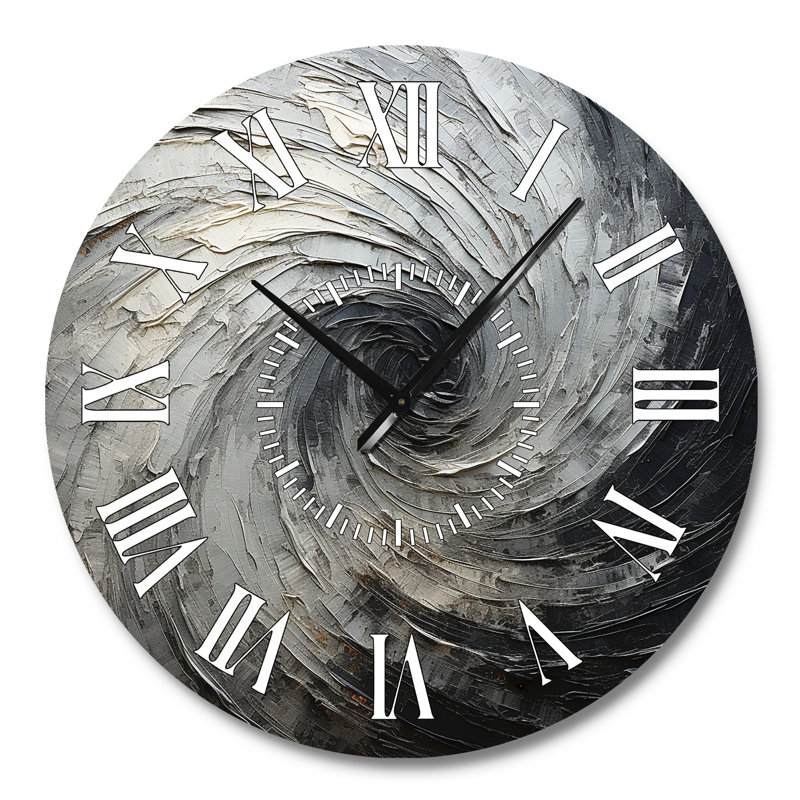 Horloge murale grise et noire, Grand