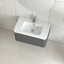 Meuble-lavabo mural de 30 po de couleur grise avec lavabo en céramique blanche sans couture, conception flottante élégante, 45 poignées en angle, tiroir à fermeture en douceur, finition usée, espace de rangement spacieux, style européen intégré-2098778298