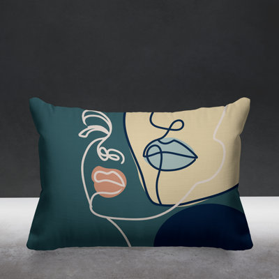 Conte Abstract Outdoor Reversible Throw Pillow