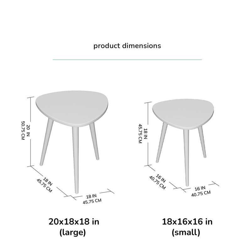 Baird Solid Wood 3-Leg End Table, Black, 18" H x 16" W x 16" D