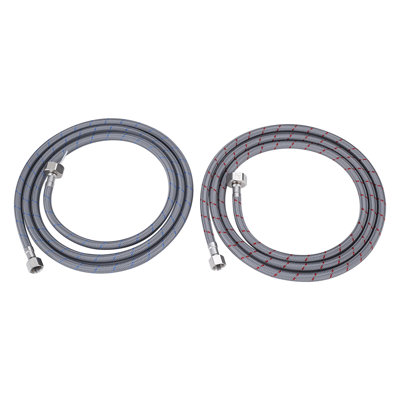 Conduites d'alimentation de robinet, raccord de robinet de cuisine de salle de bain en nylon tressé de 20 po de longueur, 3/8 po Comp X 1/2 po FIP 2Pcs (1 paire)