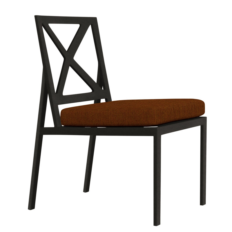 Marin Outdoor Dining Side Chair, Carbon Black, Flagship Stone Sunbrella®