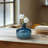 5" Blue Clear Glass Bottle Vase-1086083845-1086083847