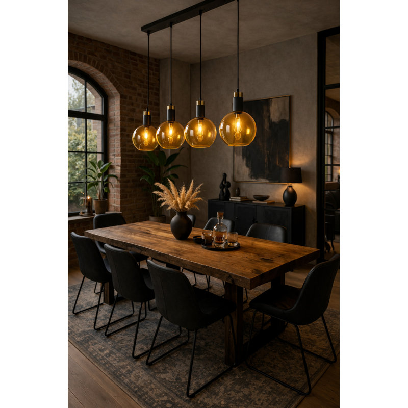 - Light Matte Black Pendant, 120cm H x 95cm W
