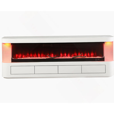 Meuble télé contemporain avec foyer électrique contemporain