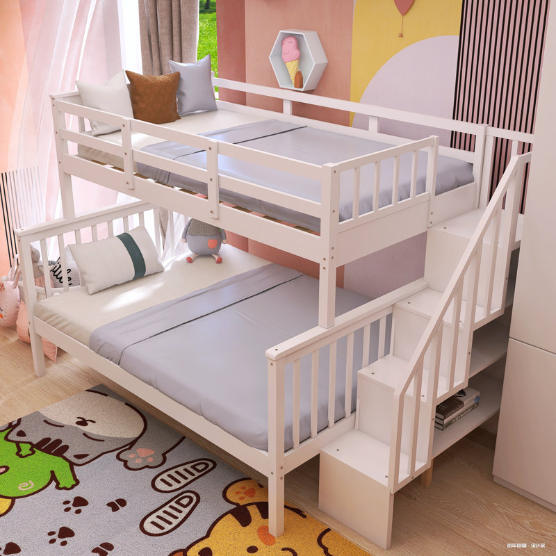 Mehrab Kids Twin Over Full Bunk Bed, White
