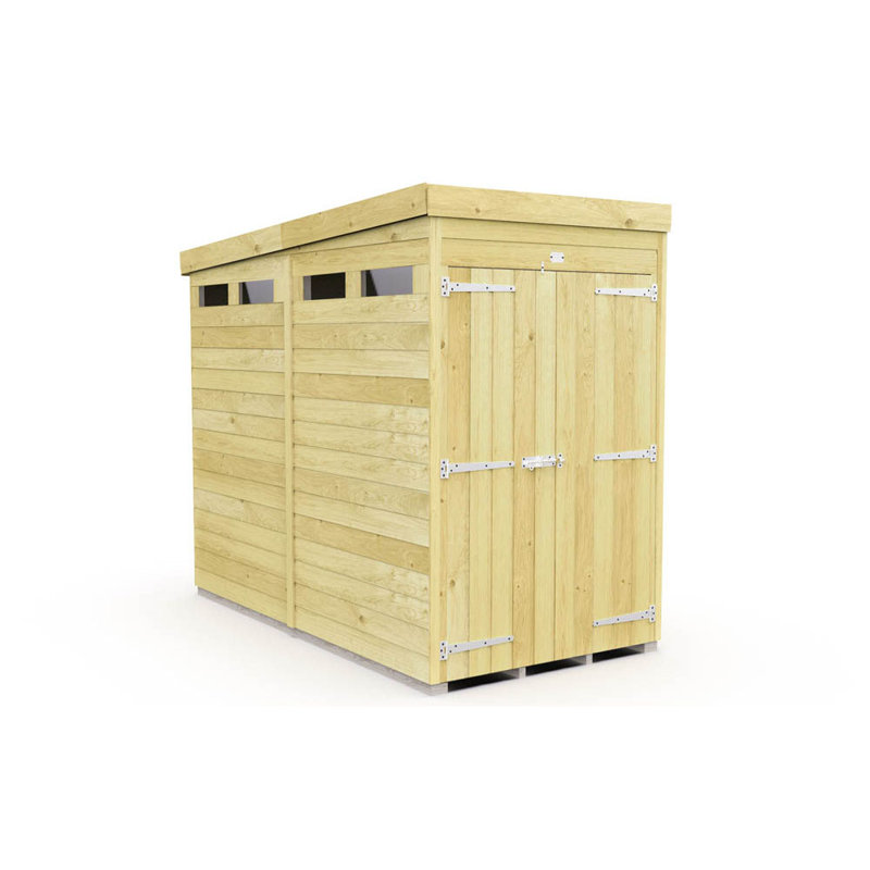 4ft x 8ft Pent Security Shed - Double Door