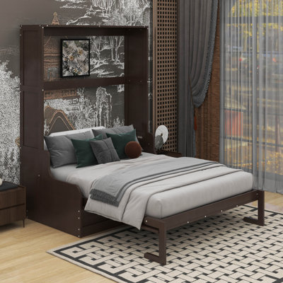 Grand lit escamotable mural avec coussin