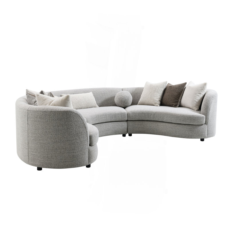 Canapé modulaire gris avec 9 coussins