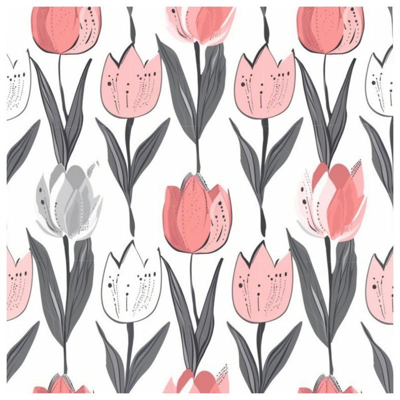 Édredon tulipe à motif floral scandinave, Lit simple
