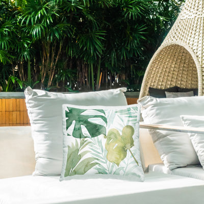 Floral Outdoor Throw Pillow