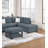 Sectional sofa with chaise longue and footstool