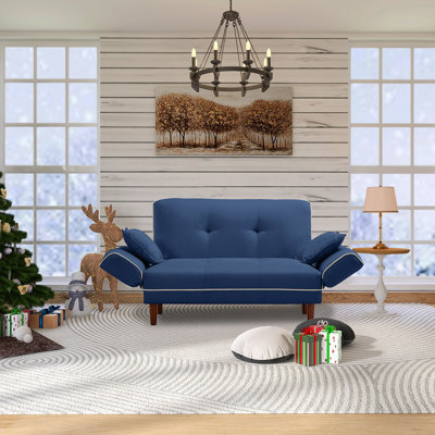 Twin 56.5'' Velvet Futon And Mattress