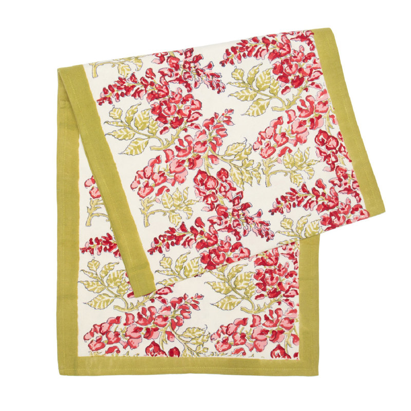 Chemin de table rectangulaire Kappa, 72 po x 16 po, Rose / Vert