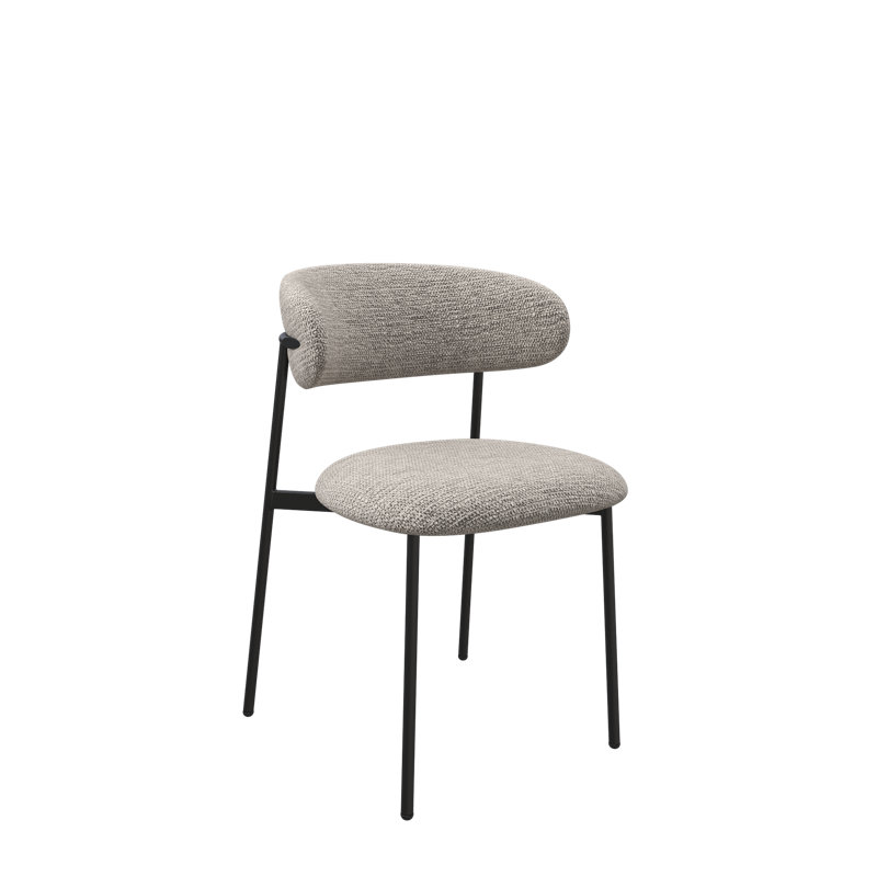 Luna Fabric Dining Chair, Light Grey