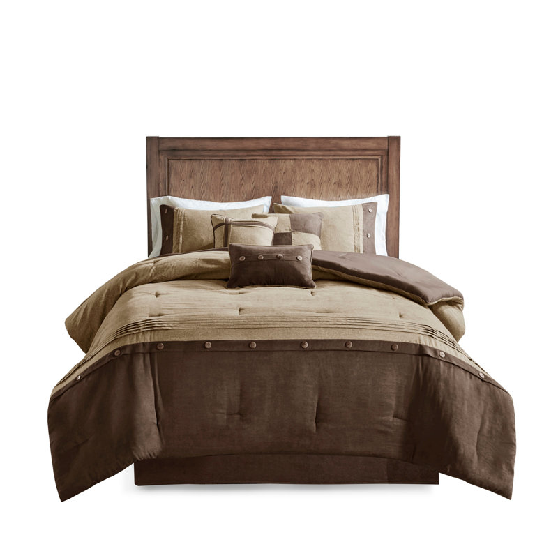 7 Piece Faux Suede Comforter Set