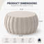 Table basse imperméable moderne 35,43 po, conception en ciment durable, compatible avec l'intérieur et l'extérieur-532410112-523276425