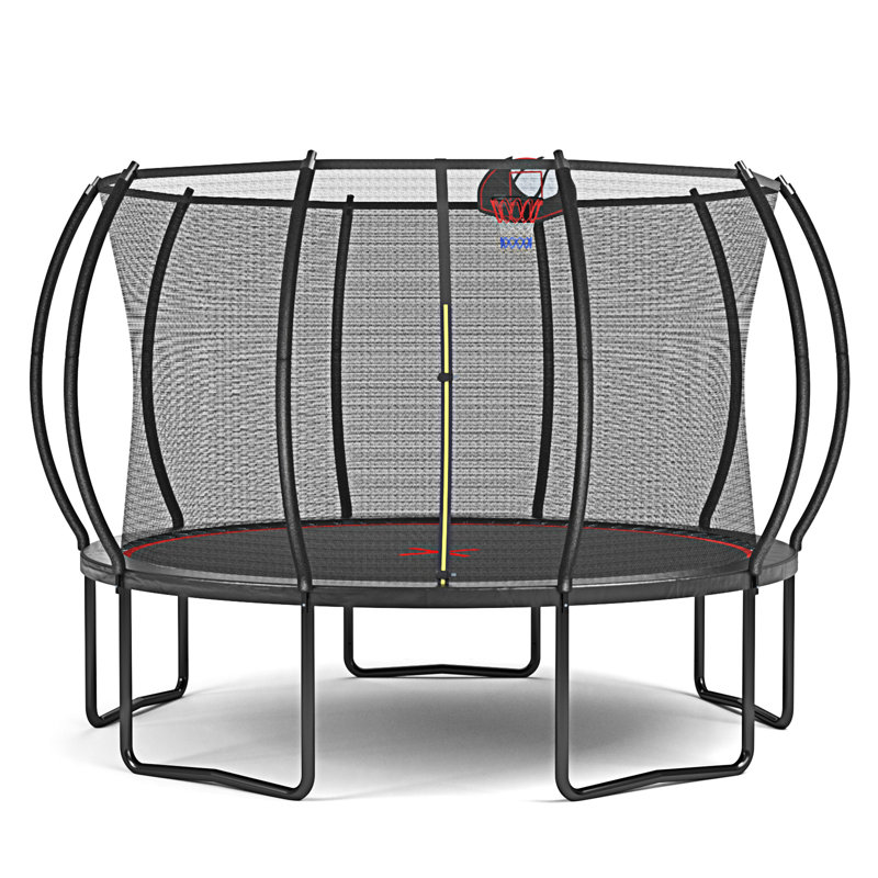 12Ft Trampoline Pumpkin- Black Red