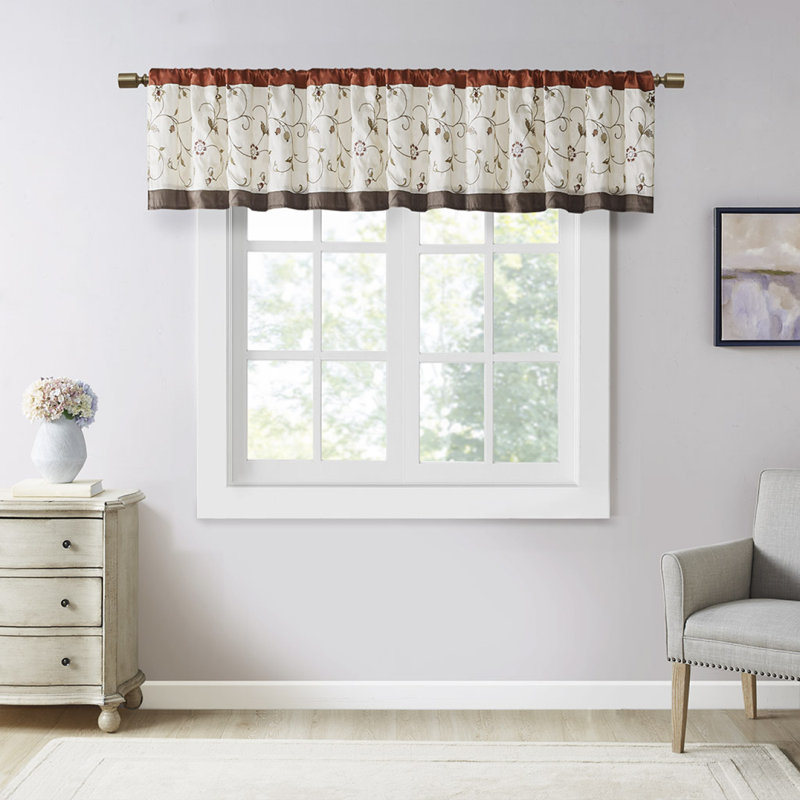 Embroidered Window Valance Spice 50X18", Spice