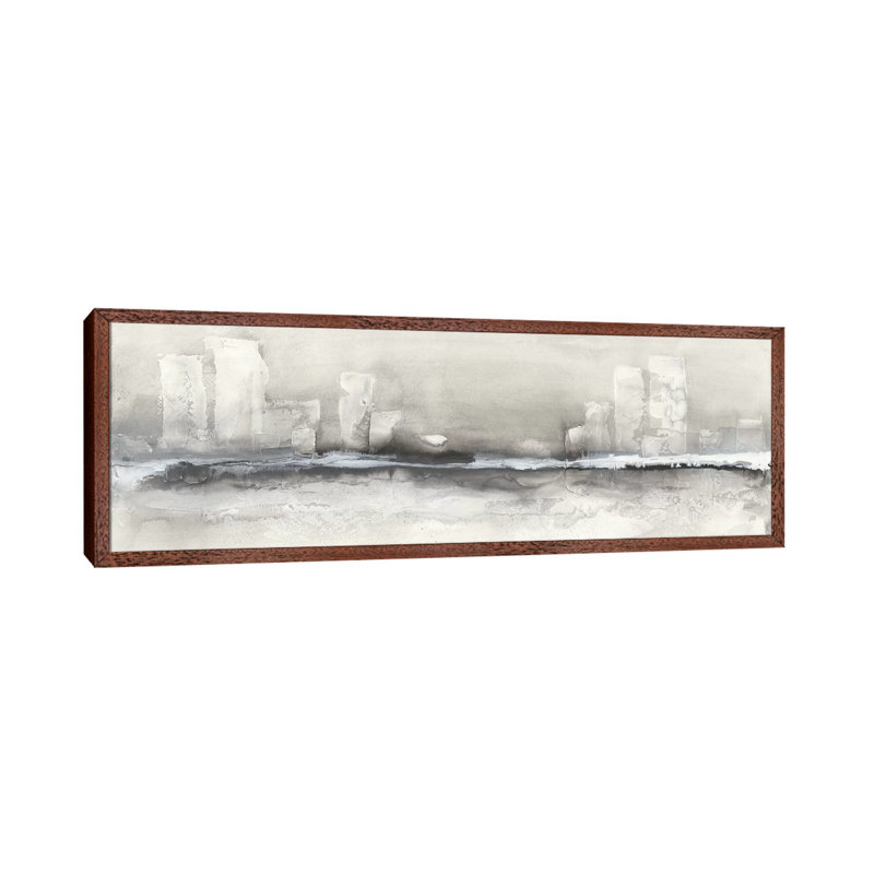 City Essence II by Chris Paschke - Panoramic Painting on Canvas, Classic Brown Wood Framed, 121.92 cm H x 40.64 cm W