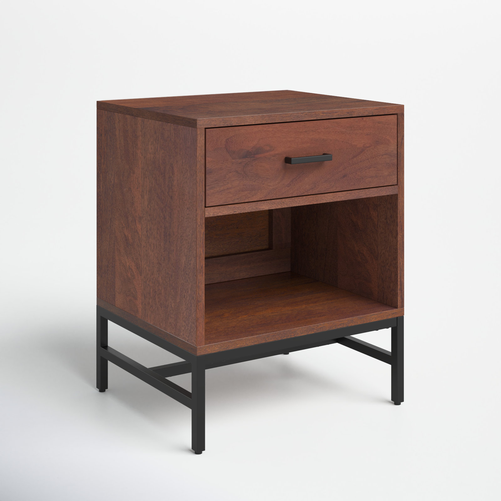 Tall 1-Drawer Mango Nightstand, Walnut
