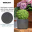 Black Concrete Effect Square Planter, Frostproof Outdoor Plant Pot, Garden Planter Box with Drainage Holes-93635365
