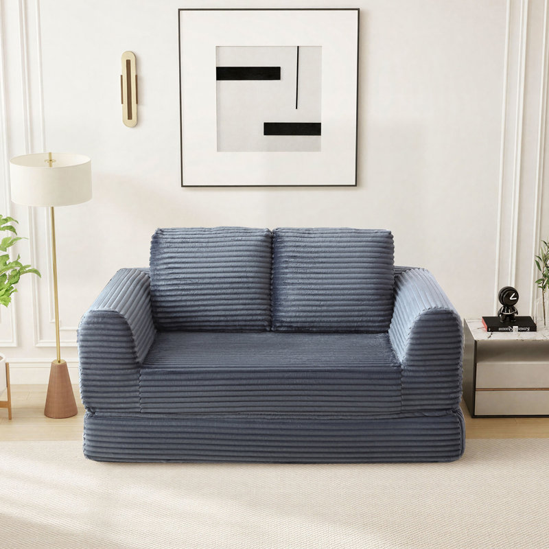 Canapé-lit Boneless Cloud Compression, Gris, H 33,8 po x l 63 po x P 37,4 po
