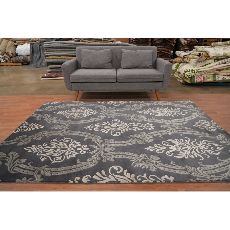 Luxueux tapis népalais 6 x 8 avec motif damassé complexe