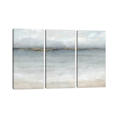 " Serene Sea Grey Gold Landscape " by Cynthia Coulter