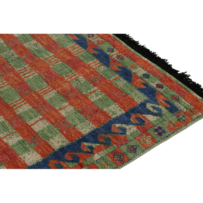 Burano Hand Knotted Wool Geometric Area Rug, Rectangle 6' x 8'
