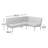 Imre 2-Piece Mid-Century Modern Bench in Gray Fabric Upholstery, 31.5'' H X 53.5'' W X 26.4'' D