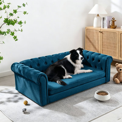 Élégant lit rectangulaire pour animaux de compagnie pour les chiens de grande taille et surdimensionnés, canapé-lit surélevé durable et canapé pour chien confortable