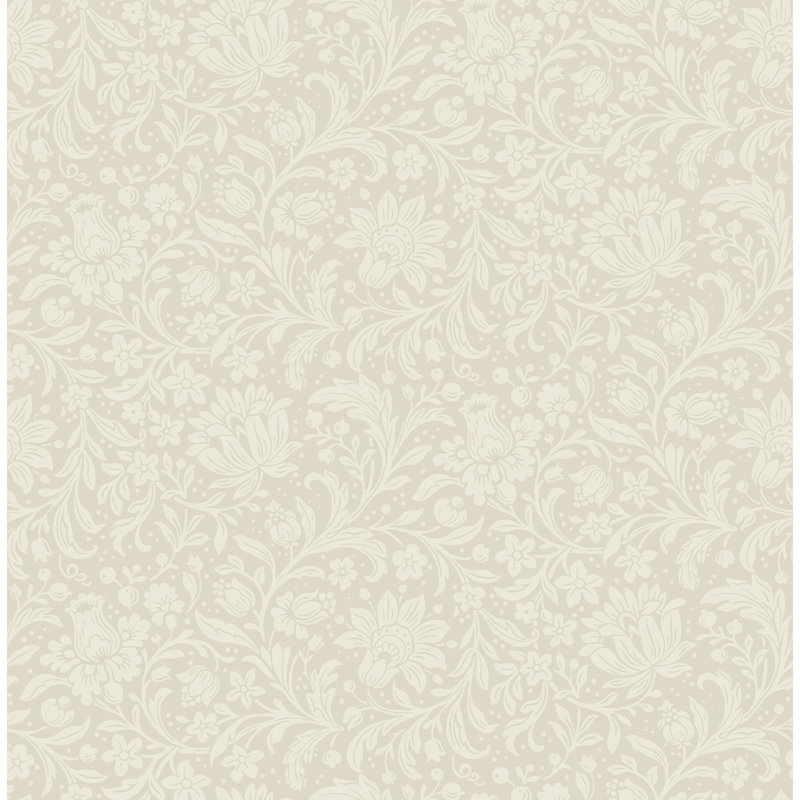 Papier peint floral Hague, Ivoire ivoire