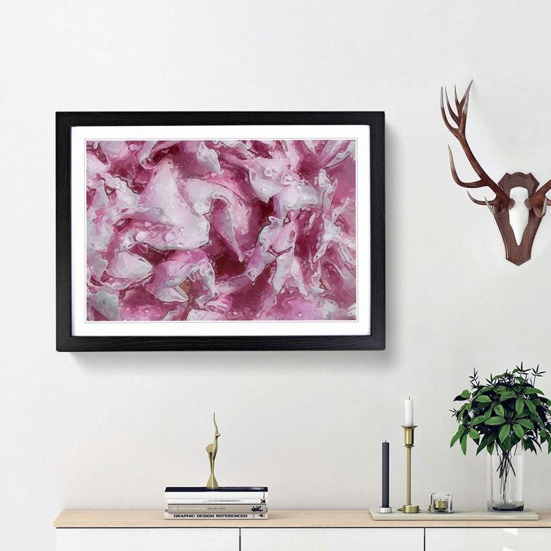 Beautiful Pink Carnation Petals in Abstract - Framed Print, Black Framed, 36cm H x 48cm W x 2cm D