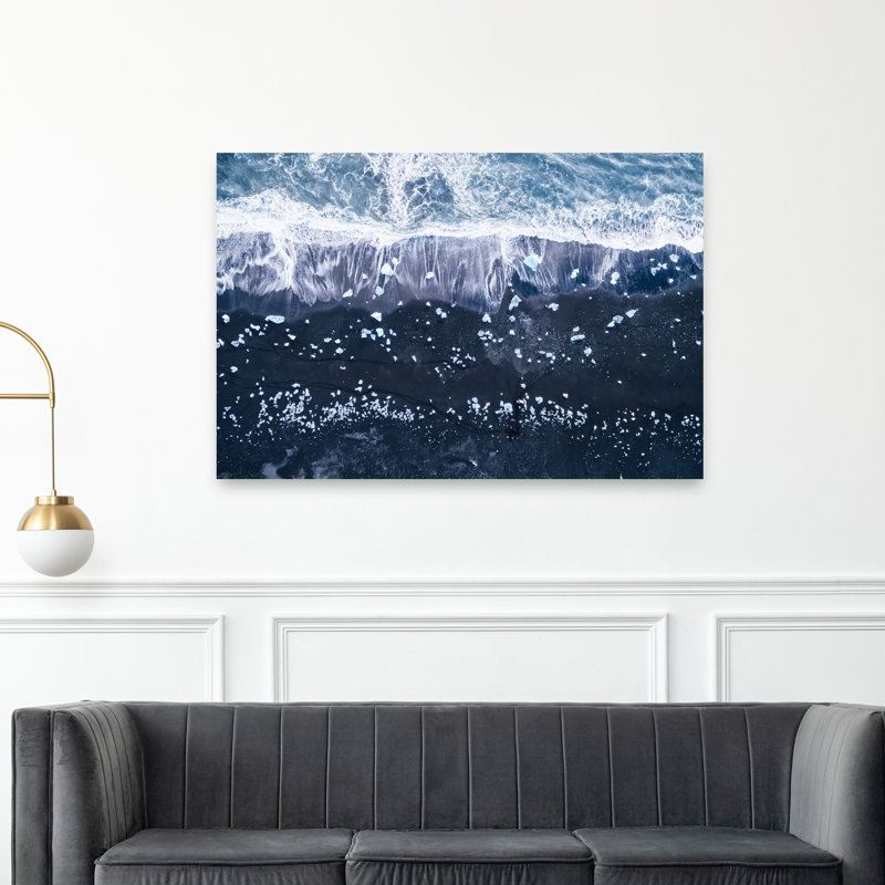 Icy Arctic Shore Dramatic Contemporary Coastal Wall Art Print 1 Piece Wrapped Canvas Wall Art, 101.6cm H x 152.4cm W