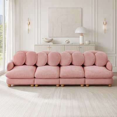 Modular Sectional Sofa with Chenille Upholstery
