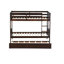 Lit superposé simple au-dessus de simple en bois d'hévéa avec lit gigogne, convertible en lit simple, lit superposé simple avec échelle et garde-corps de sécurité