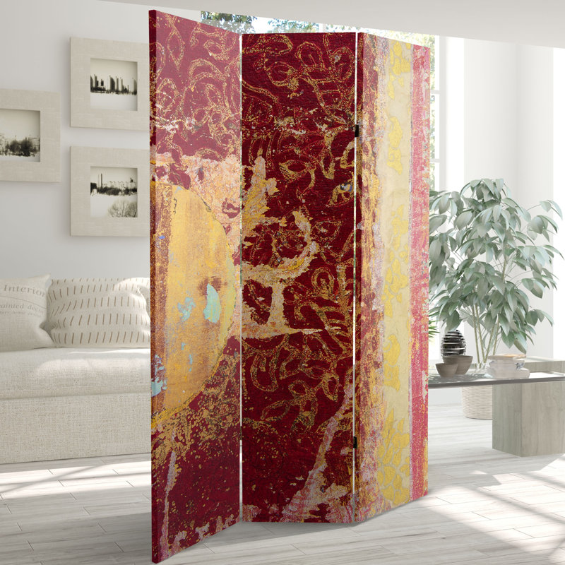 47.25'' 3 - Panel Folding Room Divider, Fire Dancer