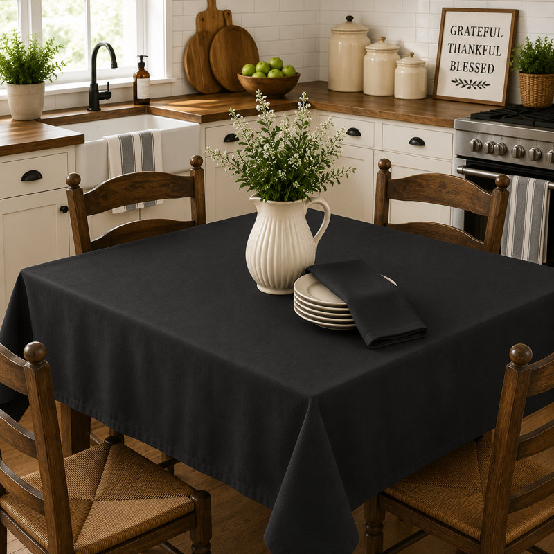 52"x52" Sq. Black Tablecloth, 52"x52" Sq.