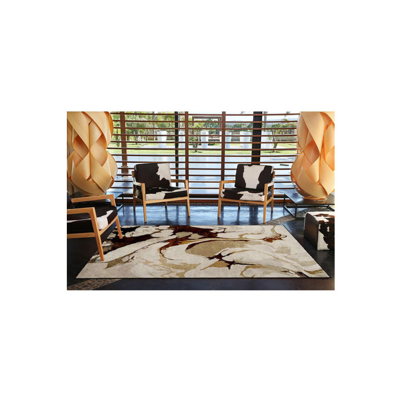 Tapis décoratif tissé à rayures colorées Modern, Sous-tapis rectangulaire 2 pi 6 po x 4 pi 11 po
