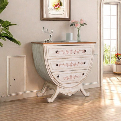 Creative painted engraved accent chest