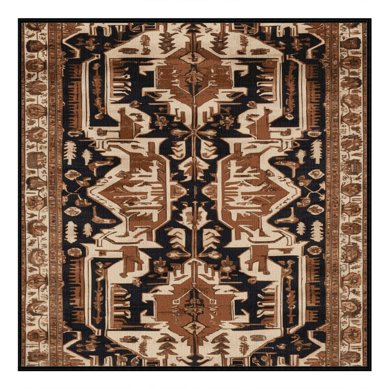 Tapis brun lavable à la machine, Carré 6 pi