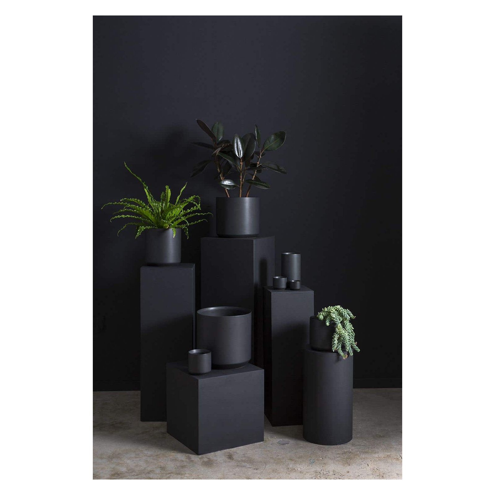 Parsons Handmade Ceramic Pot Planter, Black, 9" H x 8.5" W x 8.5" D