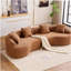 Canapé-lit modulaire incurvé Compression Orange, canapé-lit en chenille haute densité 30D pour appartement, salon, L 110 po