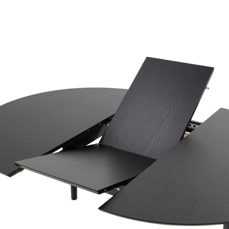 McGuffey Extendable Round Dining Table, Black