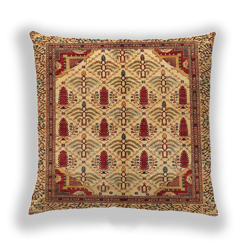Coussin décoratif abstrait 4156, Rouge / brun foncé
