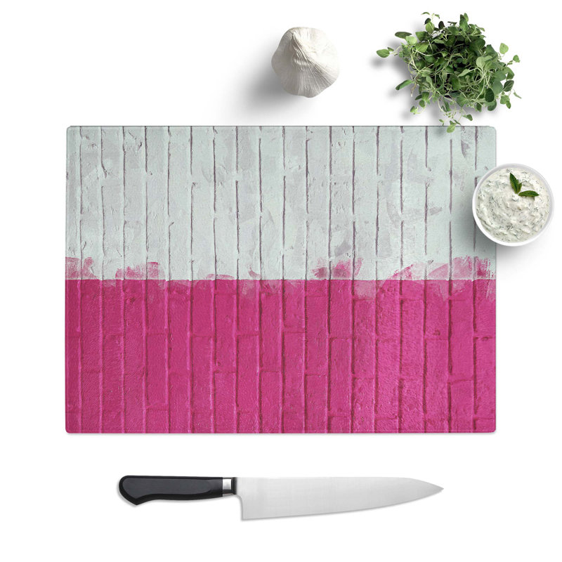 Tempered Glass Wall Divided in Abstract Chopping Board, 28.5 cm W x 20 cm L