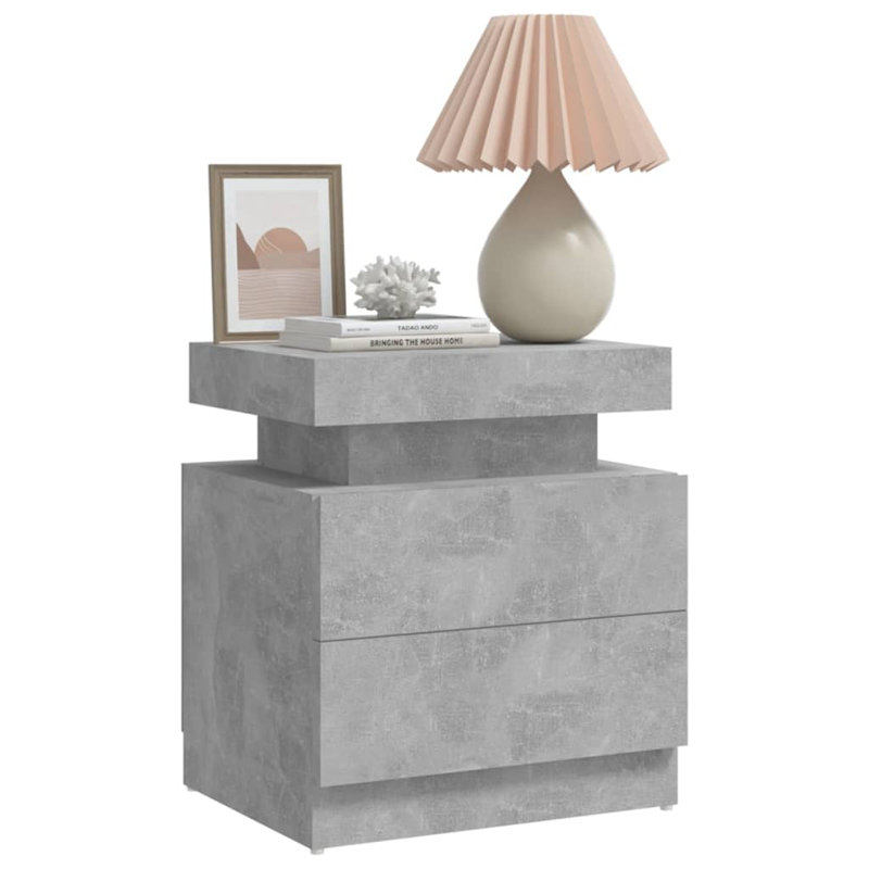 Bedside Cabinet 45x35x52 cm Engineered Wood, Concrete Grey, Concrete Grey