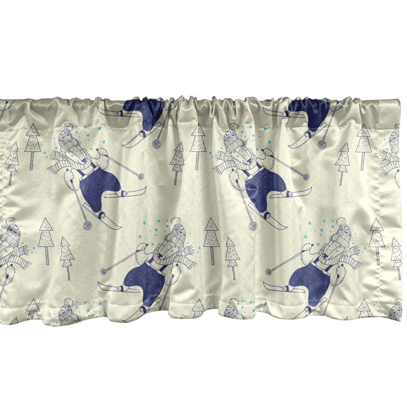 Ensemble de 2 cantonnières Ambesonne noir et blanc 52497, L 54 po x L 12 po